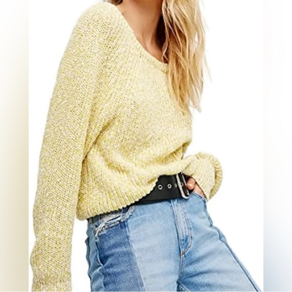 Free People Sweaters - Free People knit Sweater yellow size xs